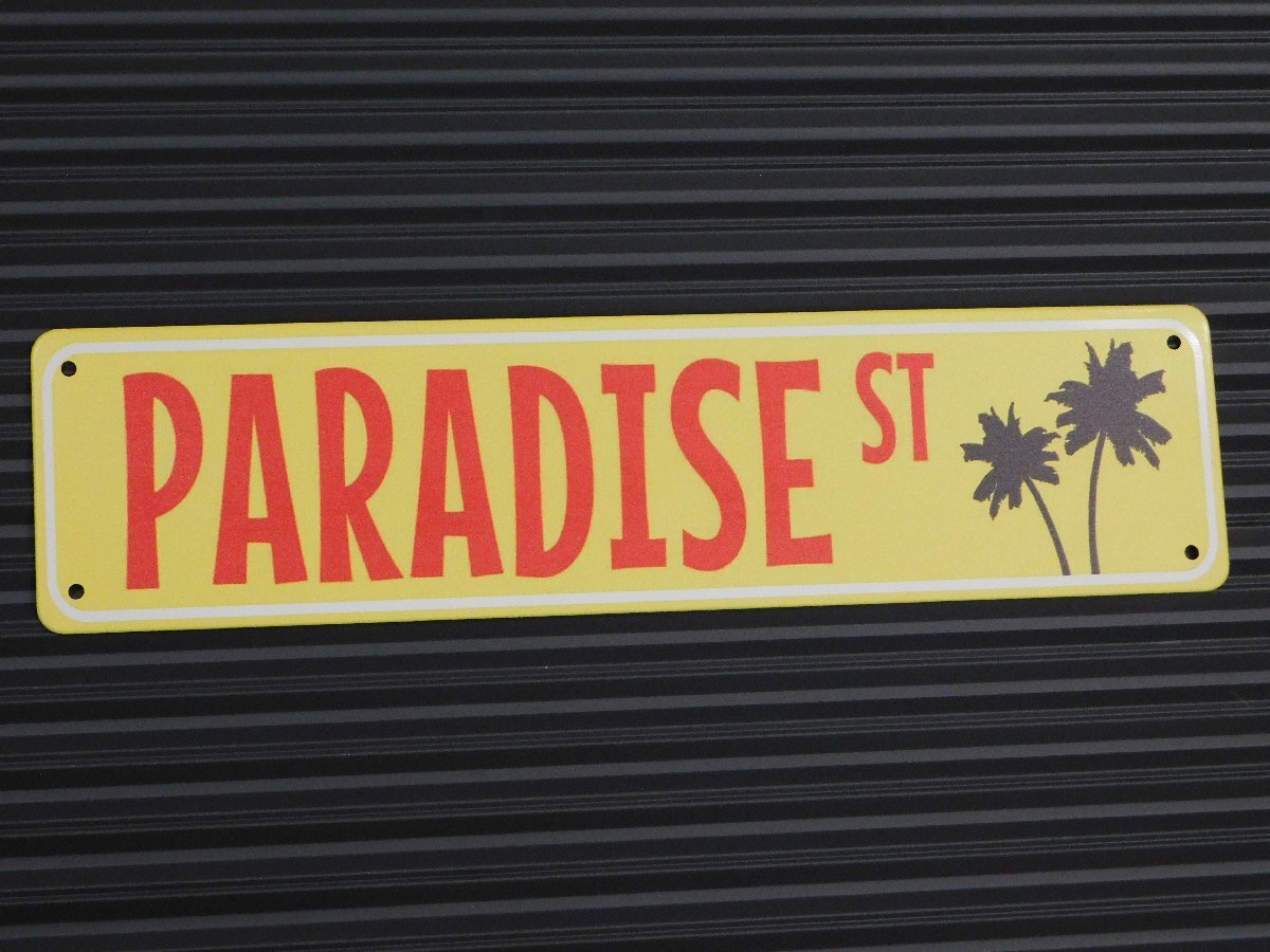 ◆送料\390◆【PARADISE ST】※《メタルサインボード / 100×400mm》 アメリカン雑貨 ブリキ看板拍卖