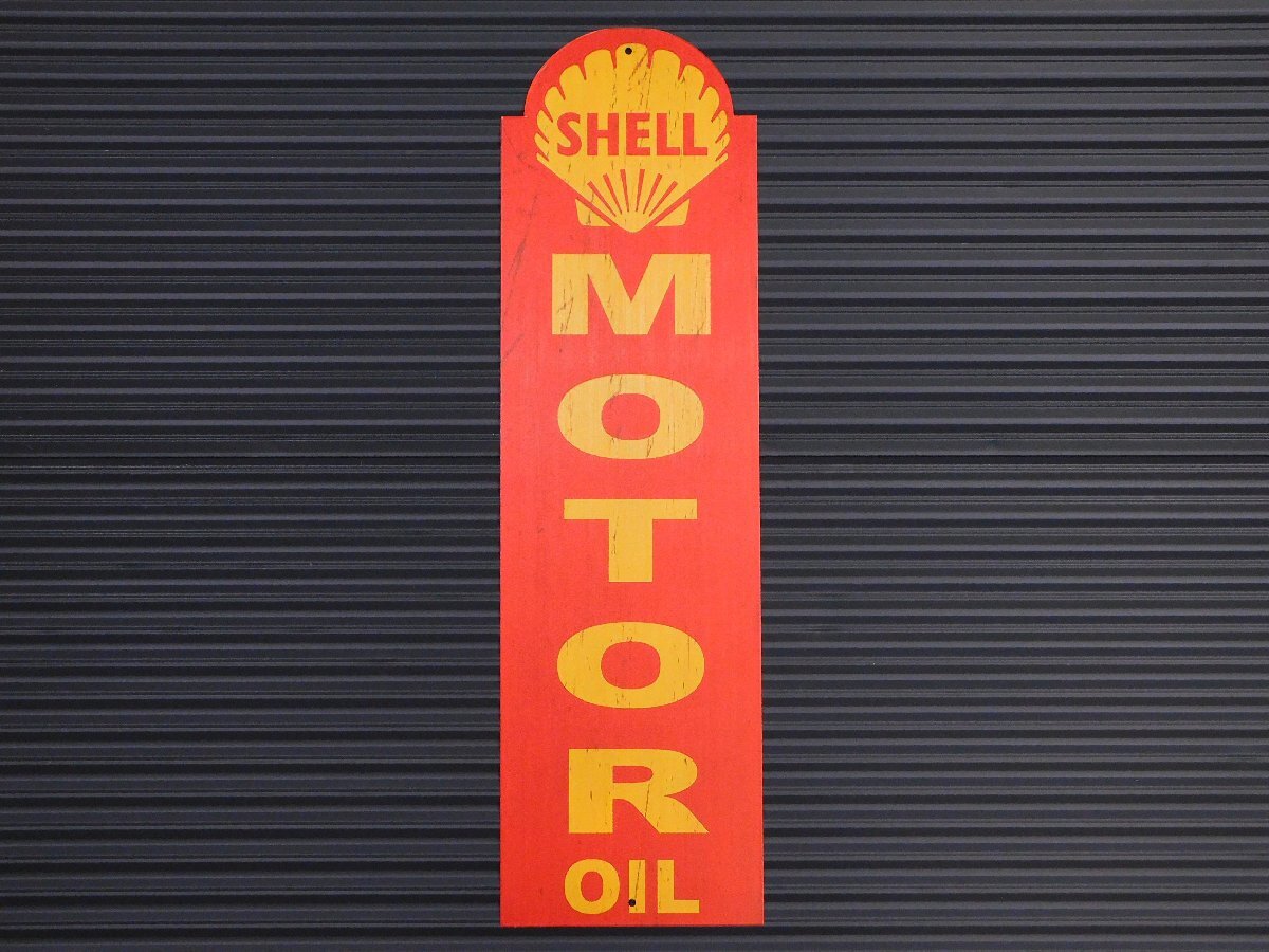 【SHELL MOTOR OIL・シェル】※《メタルサインボード / 600x174mm》 アメリカン雑貨 ブリキ看板拍卖