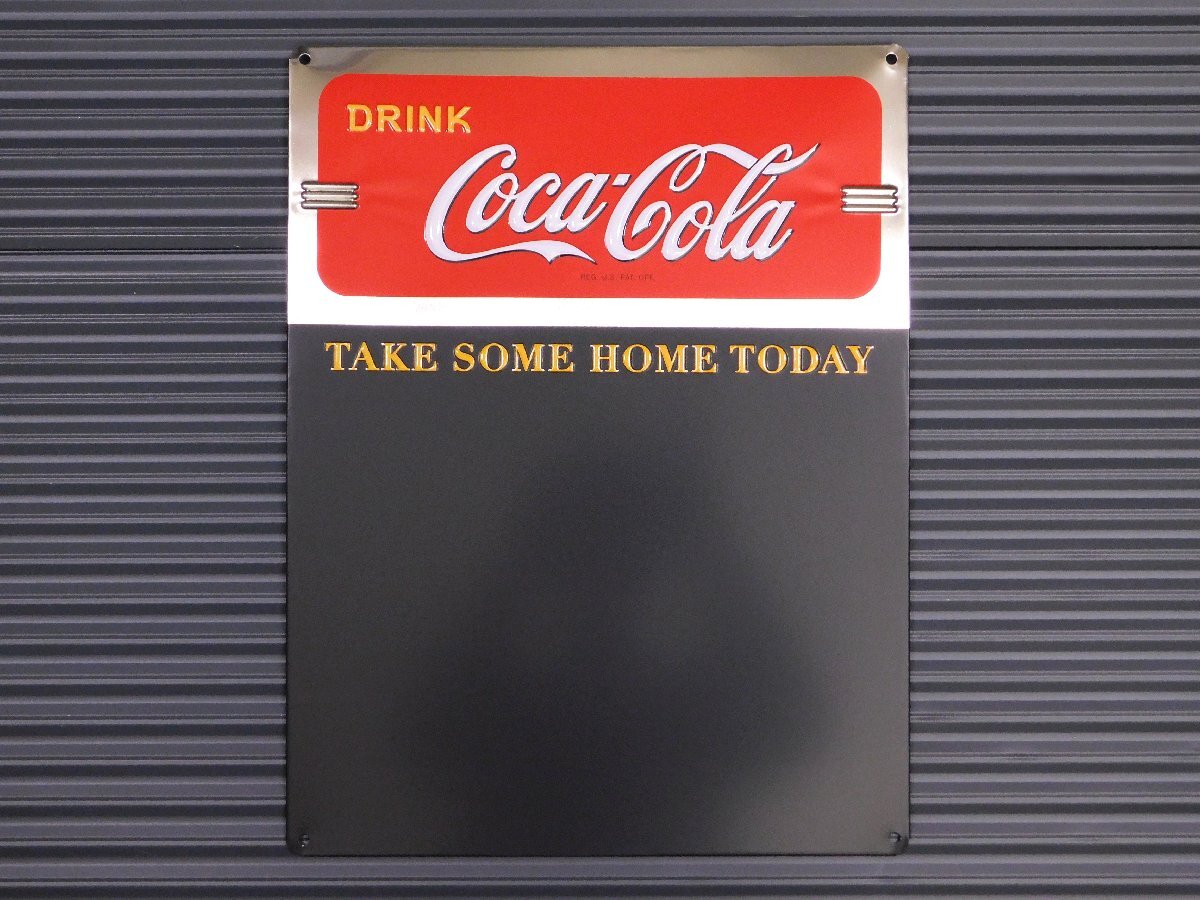 【Coca-Cola・コカ コーラ】※《エンボスメタルサイン・チョークボード》 黒板 ガレージ アメリカン雑貨 エンボス看板 ブリキ看板拍卖