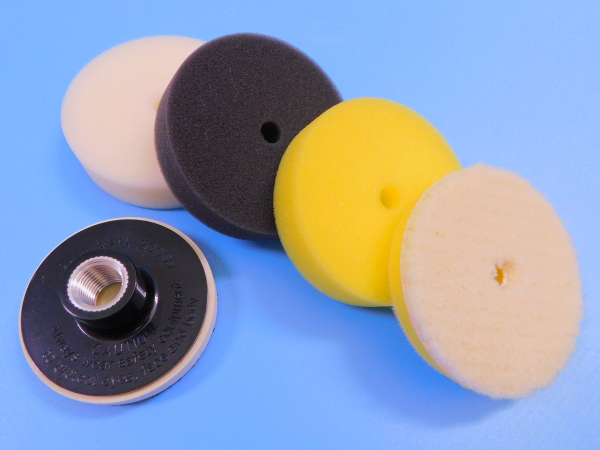 【コンパクトツール】※《ヘッドライト研磨セット / φ80ウールバフ&ウレタンバフ・4枚セット》 電動シングルアクション用拍卖