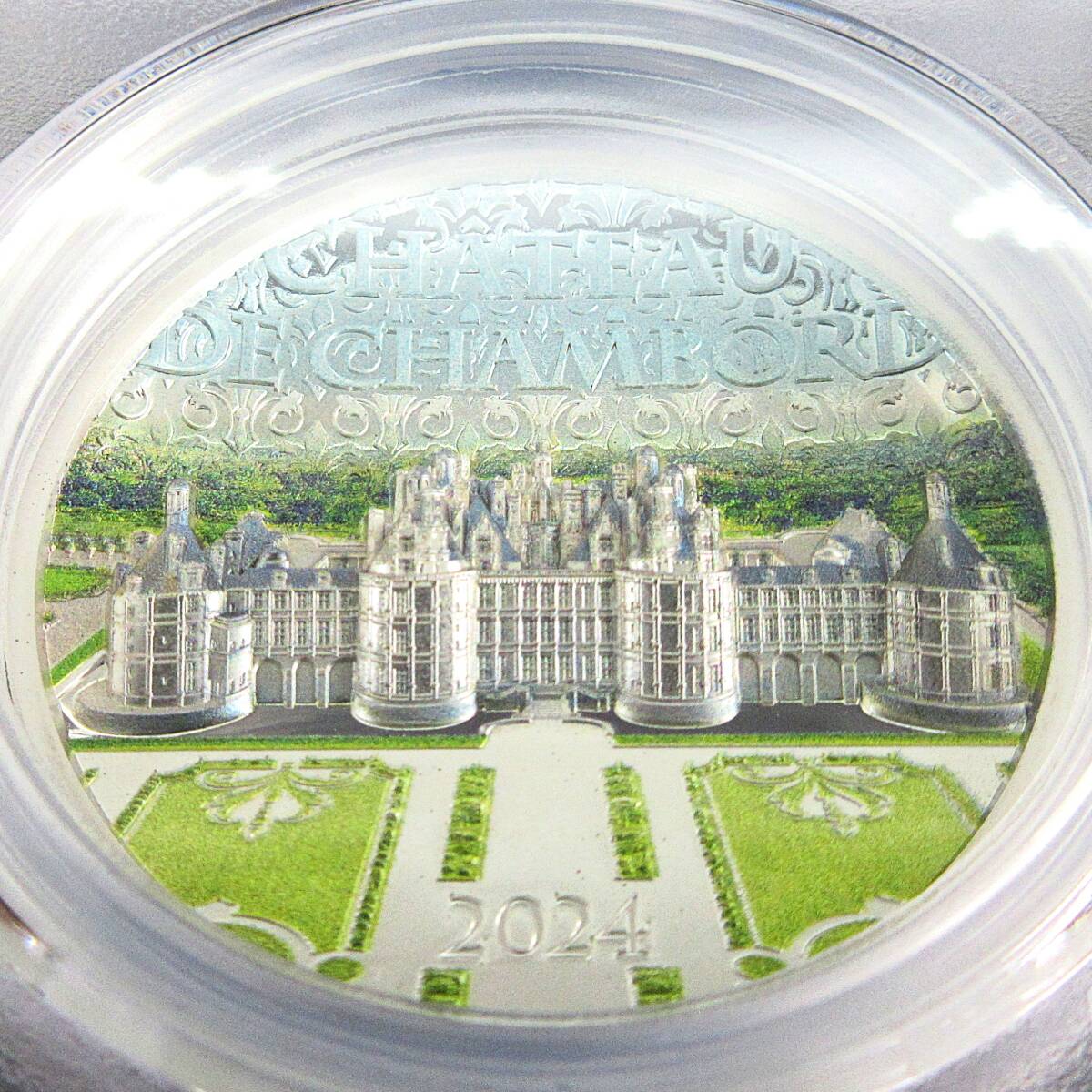 【シャンボール城銀貨】 2024 クック諸島 10ドル PCGS PR70 DCAM 初日鑑定 唯一出品 カラー 元箱付き モダンコイン アンティーク 世界遺産拍卖