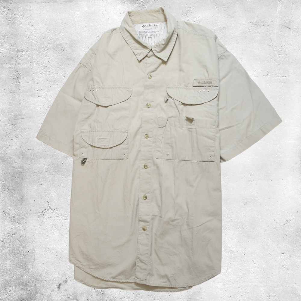 90's Columbia PFG シャツ コロンビア フィッシングシャツ アウトドアシャツ カーキ Mサイズ拍卖