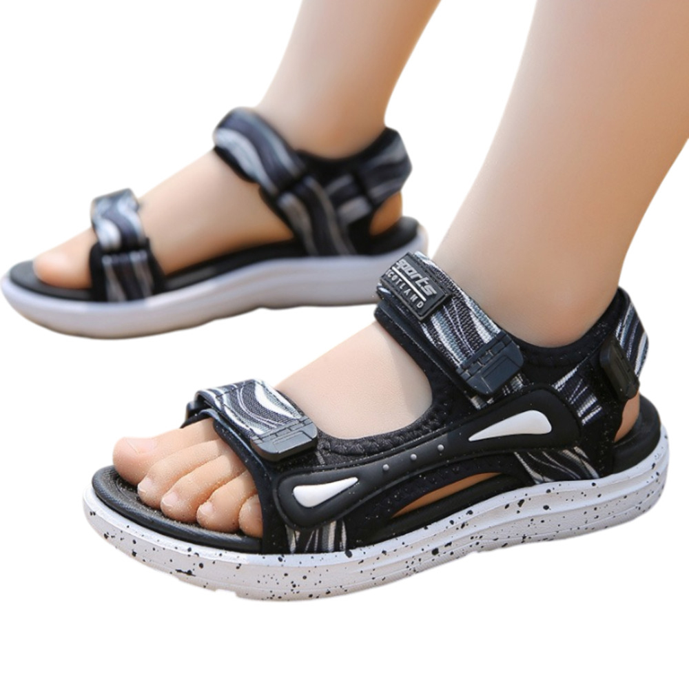 ☆ ブラック×ホワイト ☆ 33(21.5cm) ☆ キッズ サンダル 軽量 サンダル キッズ 男の子 キッズサンダル 子供 ビーチサンダル 女の子拍卖