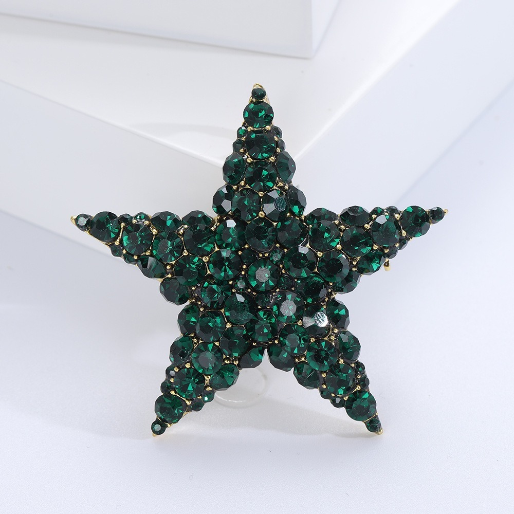 ☆ グリーン ☆ ブローチ スター おしゃれ 星型 ブローチ 星 スター アクセサリー ビジュー ラインストーン 小さめ おしゃれ シンプル拍卖