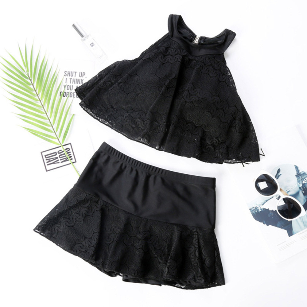 ☆ ブラック ☆ XL ☆ 水着 レディース 体型カバー水着 水着 レディース ビキニ スカート レース フレアースカート タンキニ スイムウェア拍卖