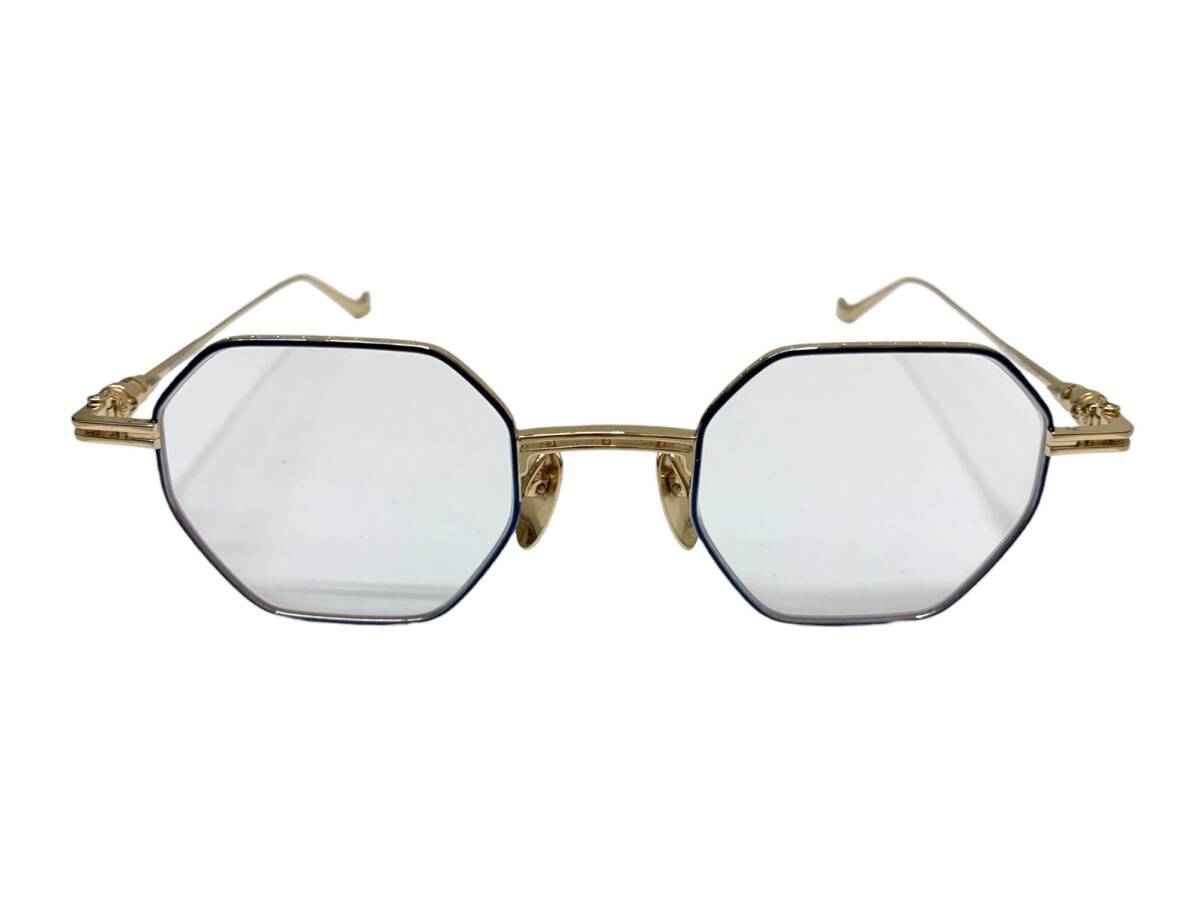 CHROME HEARTS (クロムハーツ) サングラス アイウエア EVACULATION スパイクスクエアフレーム SKY/GP 4□22 133 シルバー ゴールド/036拍卖