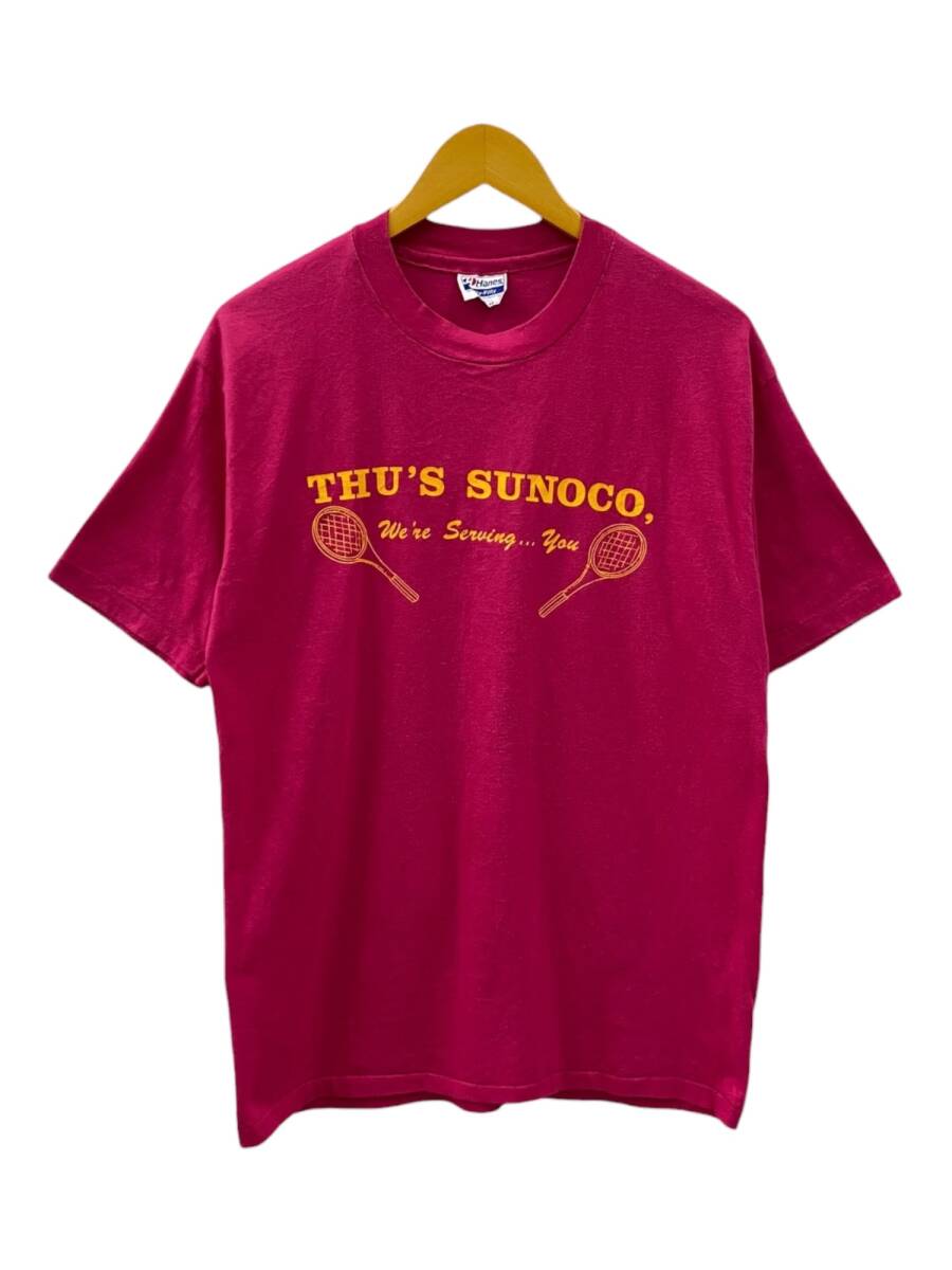 Hanes (ヘインズ) 半袖Tシャツ ラケット プリント 古着 XL 46-48 ピンク メンズ/078拍卖