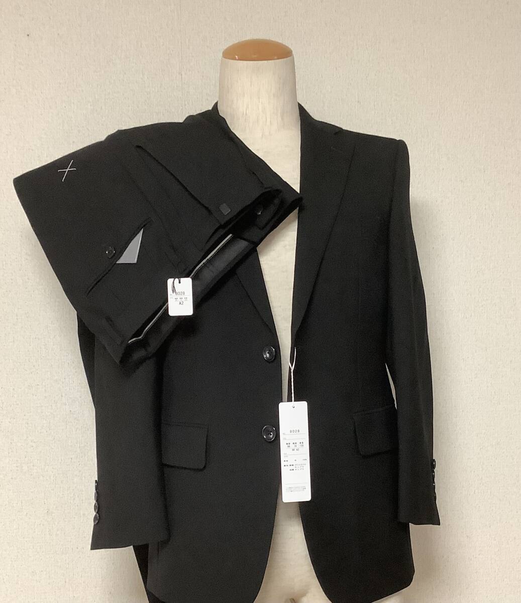 A2 86-74-155 新品未使用 黒 オールシーズンフォーマルスーツ ブラックスーツ拍卖