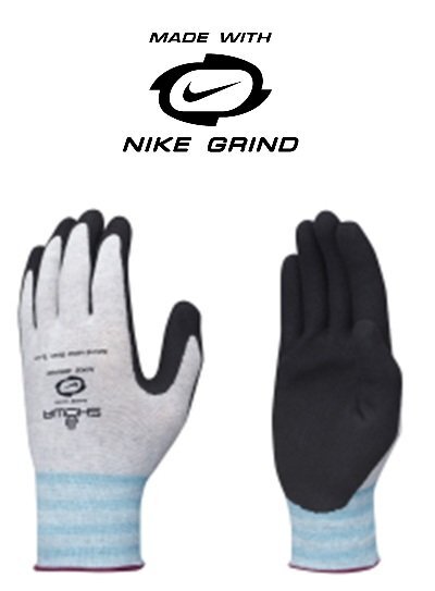 Sサイズ1双 Natural rubber Glove 319 ショーワグローブ SHOWA ナイキ 天然ゴム背抜き手袋 NIKE GRIND素材 リサイクルグローブ拍卖