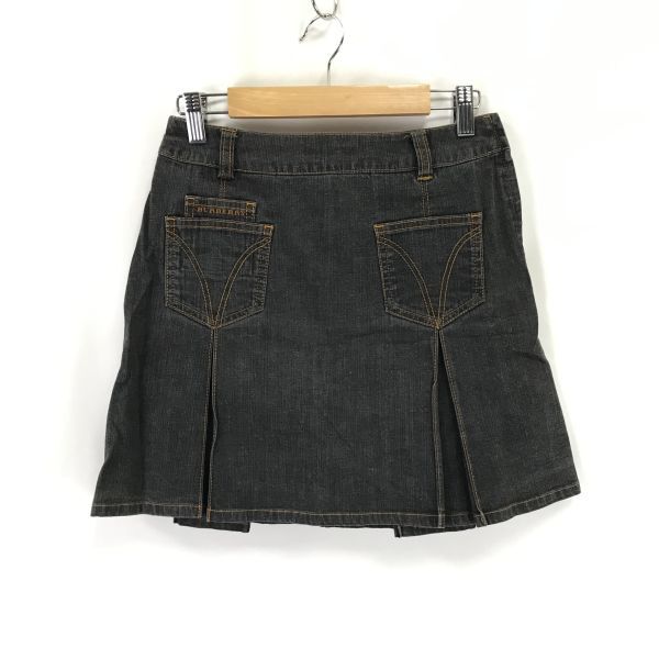 バーバリー/BURBERRY★ミニ丈/デニムスカート【キッズ150A/子供服/女の子/薄めの黒/light black】三陽商会正規品/Skirts◆BH983拍卖