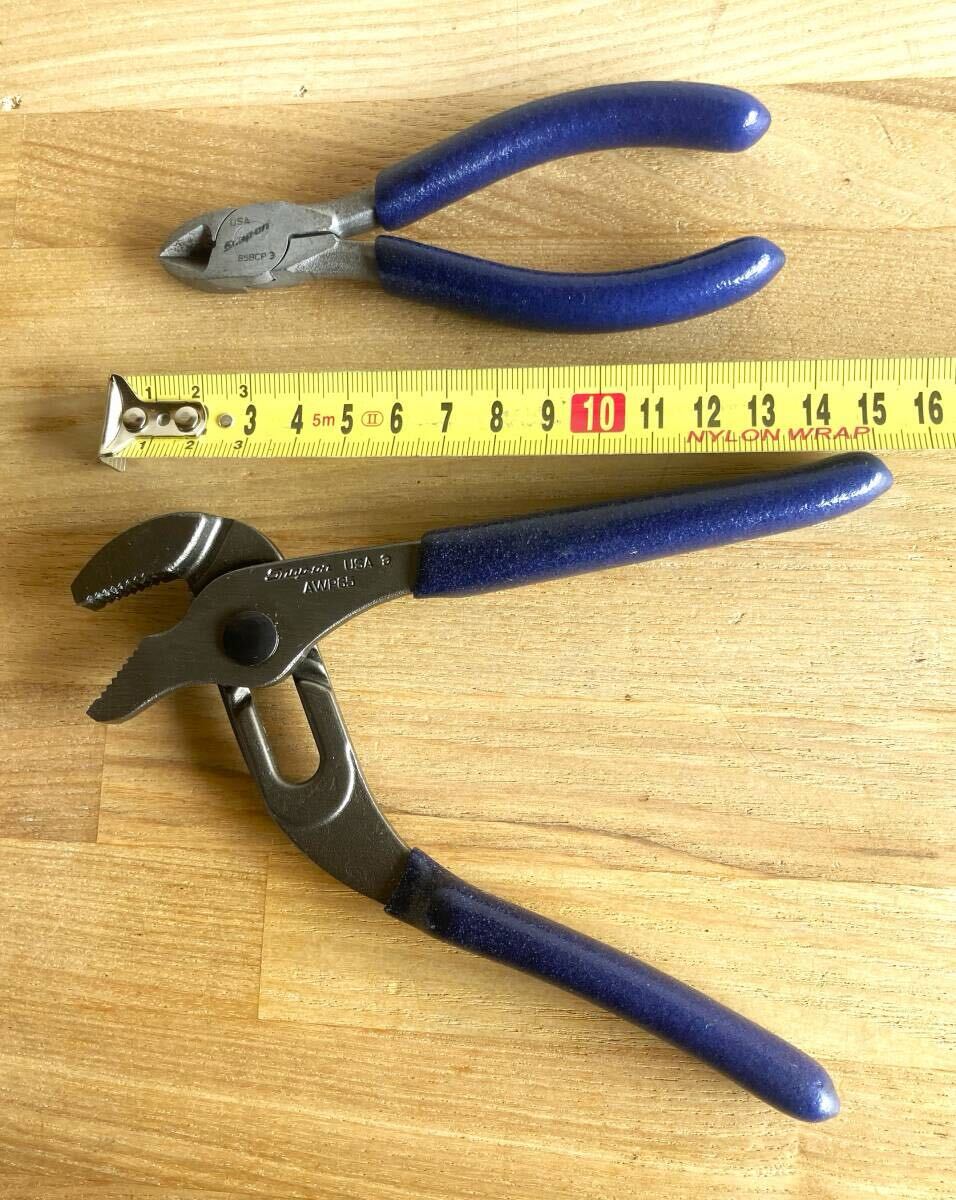Snap-on (スナップオン) AWP65 鋸歯状ストレートジョウ 85BCP カッティングプライヤー ニッパー ブルー 2本セット 拍卖