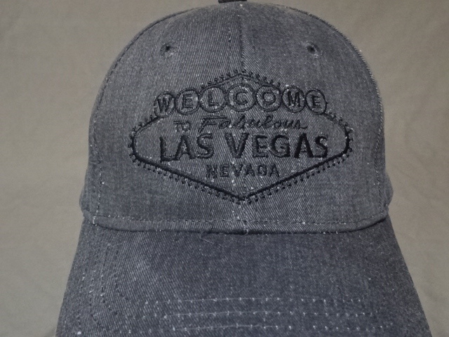 激レア USA購入 憧れの眠らない街 ネバダ州 ラスベガス シンボル的サインマーク【WELCOME LAS VEGAS NEVADA】ロゴ刺繍入り キャップ 中古品拍卖