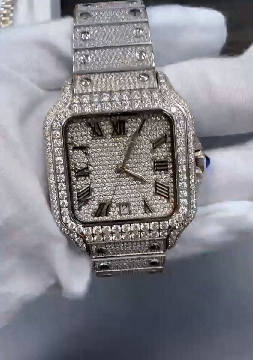 Moissanite モアサナイト カスタムウォッチ 腕時計 ブリンブリン ヒップホップ yzerr tiji jojo 自動巻き 機械式 オートマチック拍卖