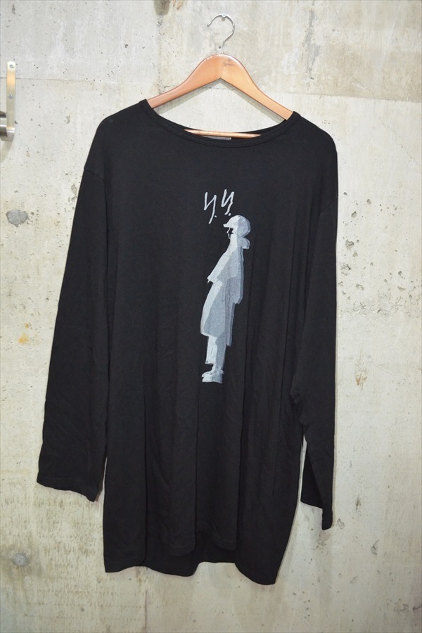 ヨウジヤマモト プールオム Yohji Yamamoto POUR HOMME HP-T66-993 プリント長袖B Tシャツ 3 D8513拍卖