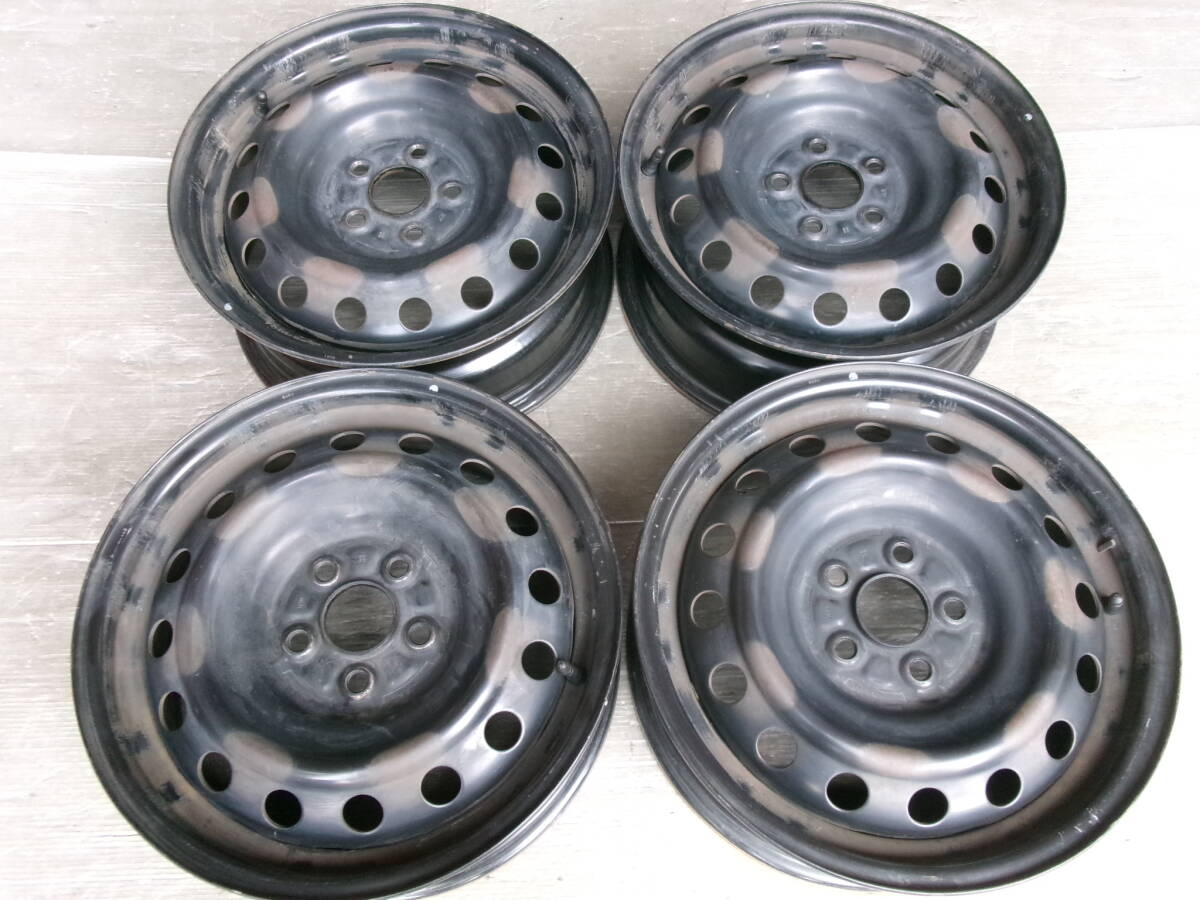 【トヨタ】20系ウィッシュ 260系アリオン プレミオ 純正スチールホイール 15x6J 5-100 +45 ハブ54☆4本セット 50609-10拍卖