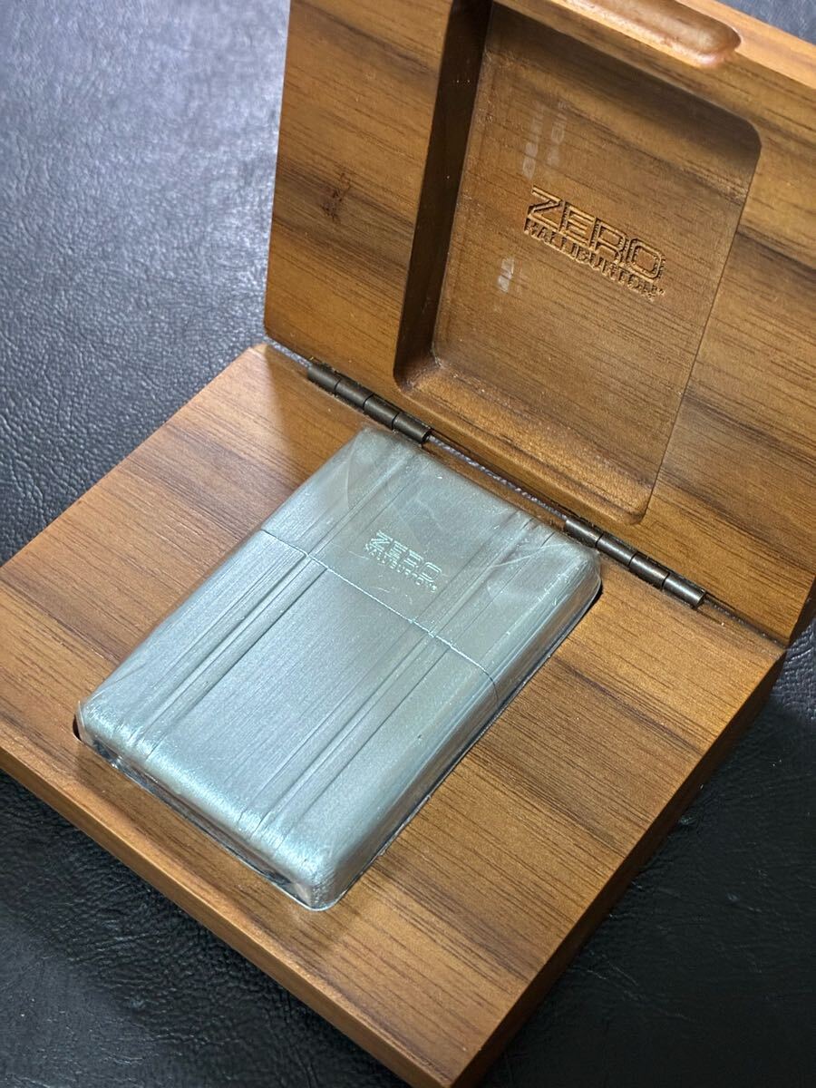 zippo ZERO HALLIBURTON 希少カラー ブルーシルバー 2003年製 ゼロハリバートン フルメタルジャケット 専用木箱 保証書拍卖