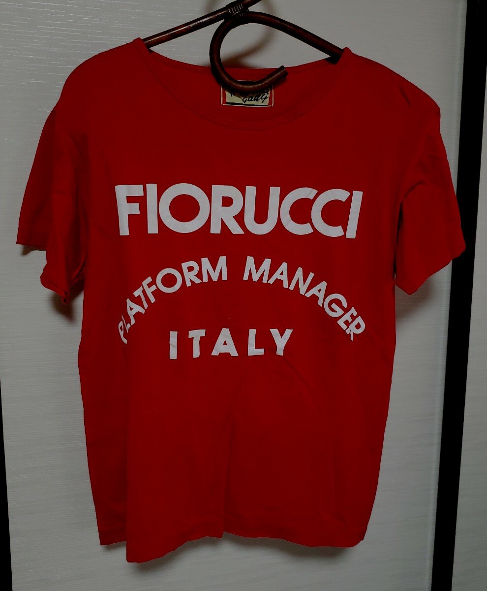 FIORUCCI フィオルッチ Tシャツ ITALY 日本製 古着 レッド系 ヴィンテージ レディース イタリア拍卖