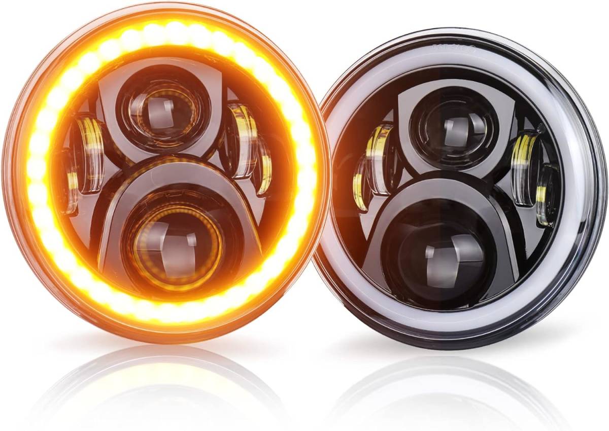 【夜間の視認性を向上!】ジムニー(SJ30,SJ40,JA51,JA71,JA11,JB31,JA12,JA22)/ジープ・ラングラーJK用LEDヘッドライト2個セット拍卖