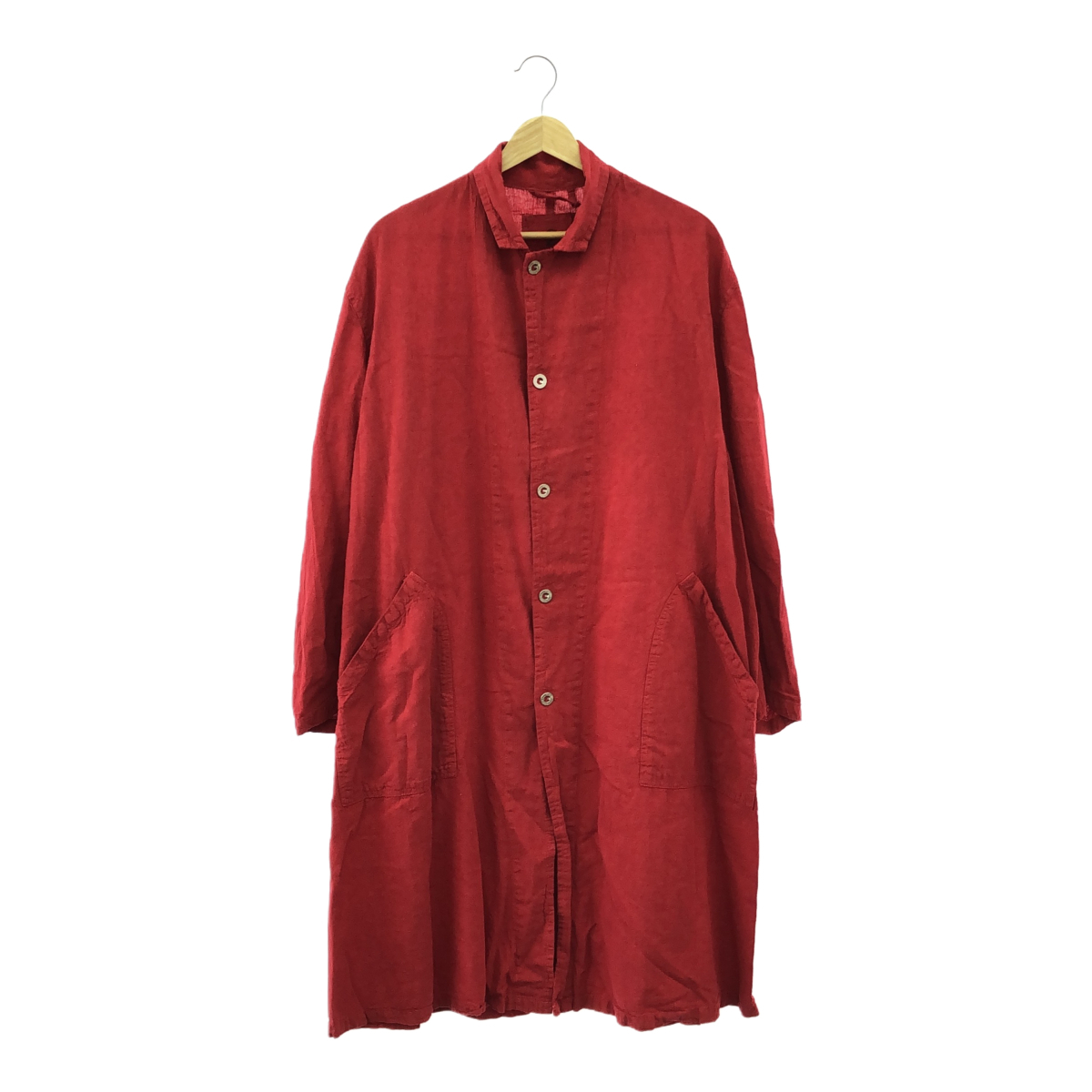 JOURNAL STANDARD LUXE ジャーナルスタンダードラックス 24/SS 製品染め WORK COAT ワークコート リネン・コットン レッド拍卖