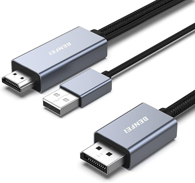 BENFEI HD- DisplayPort ケーブル1.8M HDMI ソース - DisplayPort モニター PC グラフィックス カード ラップトップ 2K@144Hz 1080P@165Hz拍卖