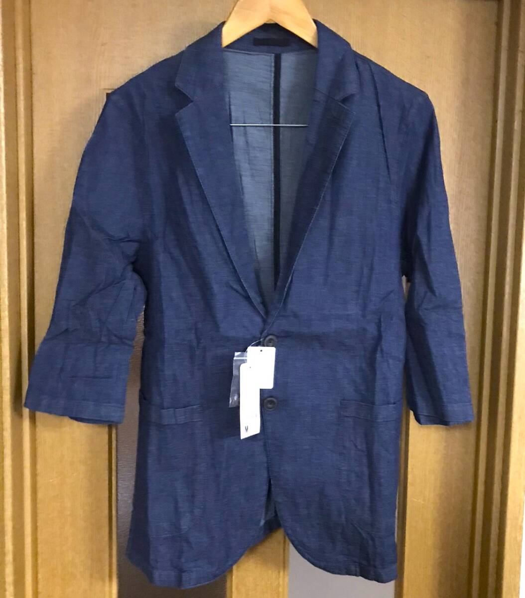 新品 タグ付き ライトオン シャツ ジャケット メンズMサイズ 藍色 紺色拍卖
