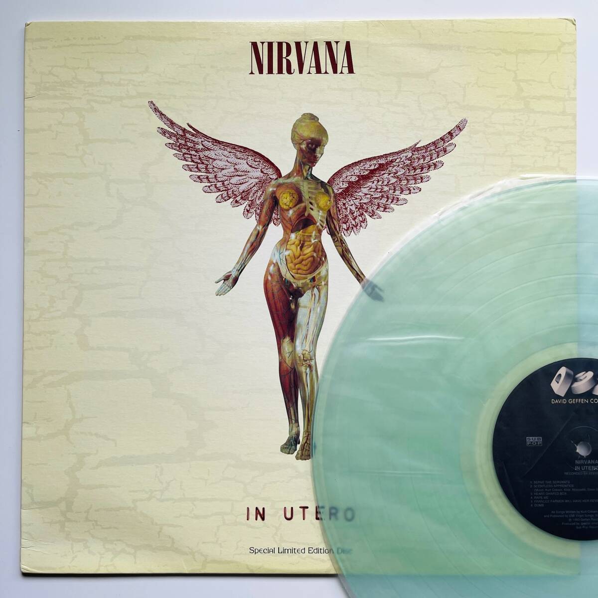 貴重 初回クリア盤 USオリジナル盤 1stプレス レコード〔 Nirvana - In Utero 〕シュリンク ニルヴァーナ カート・コバーン グランジ拍卖