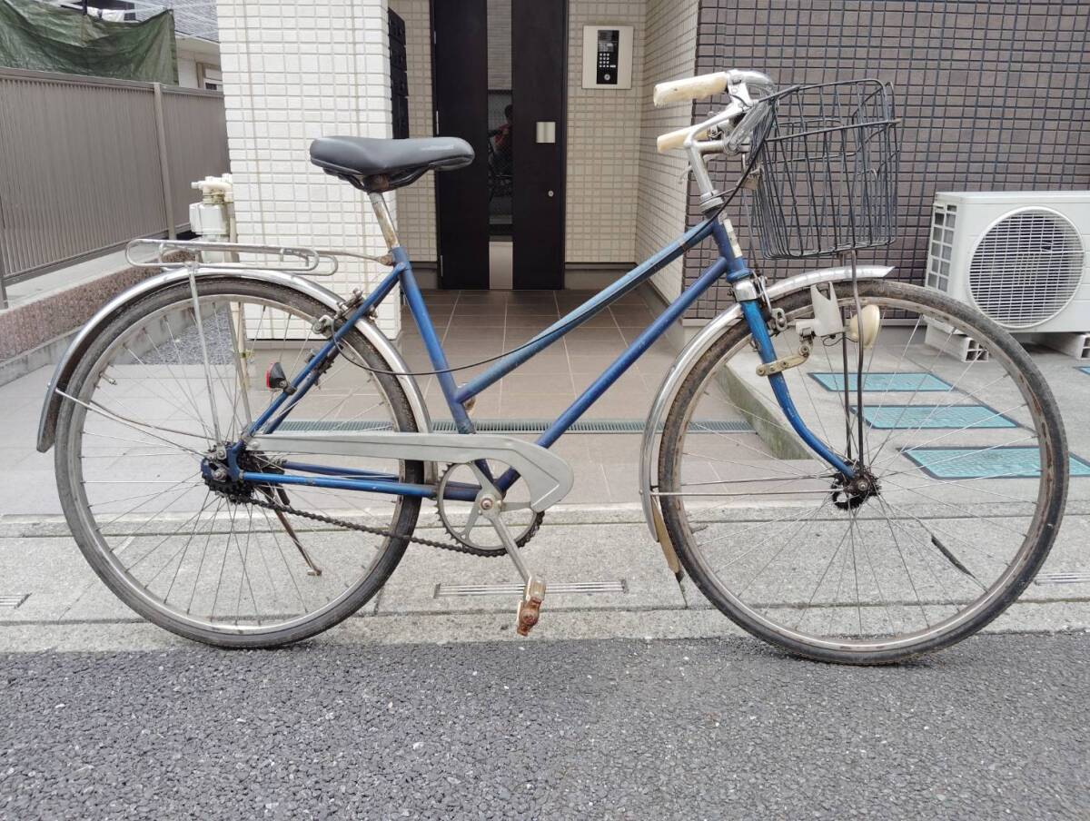 【中古】丸紅・山口 ベニー レトロ 軽快車 ブルー 変速なし 26型拍卖