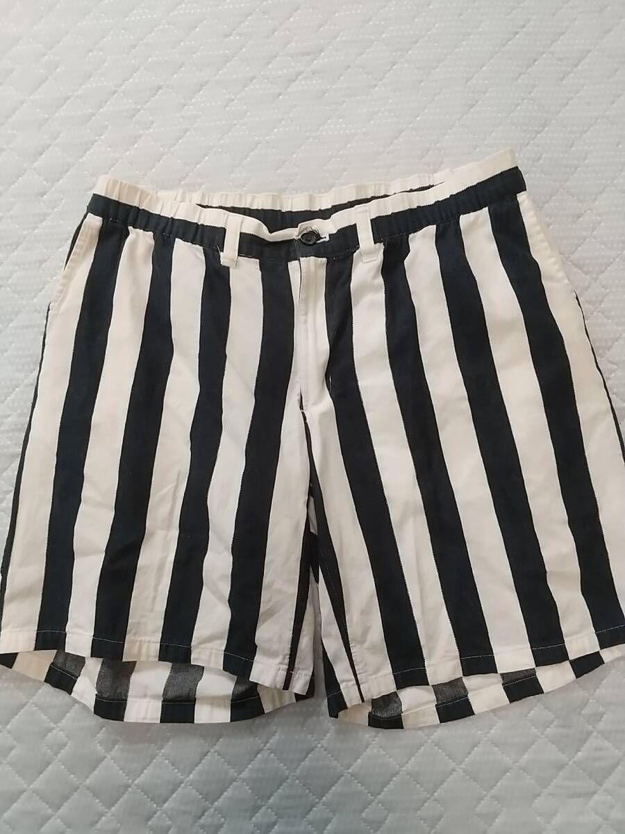 ゴルフ ハーフ パンツ ストライプ ネイビー ホワイト W85 お洒落な縦縞 レターパック発送可 拍卖