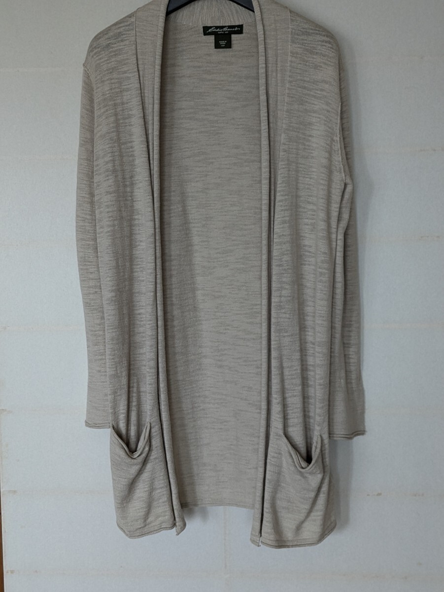 未着用 Eddie Bauer エディバウアー ロングショールカーディガン ベージュ サイズXSP レディース拍卖