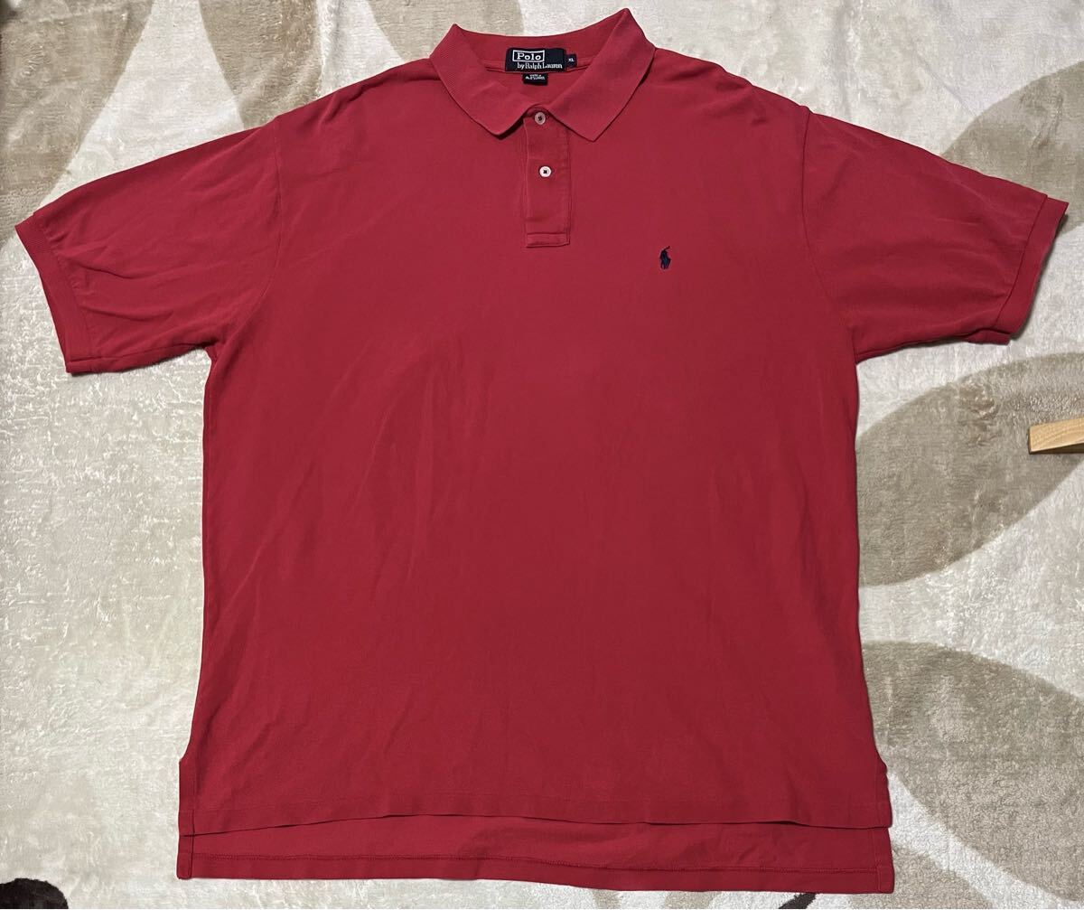 POLO RALPH LAUREN 赤 ポロ ラルフローレン メンズ 古着 半袖ポロシャツ拍卖