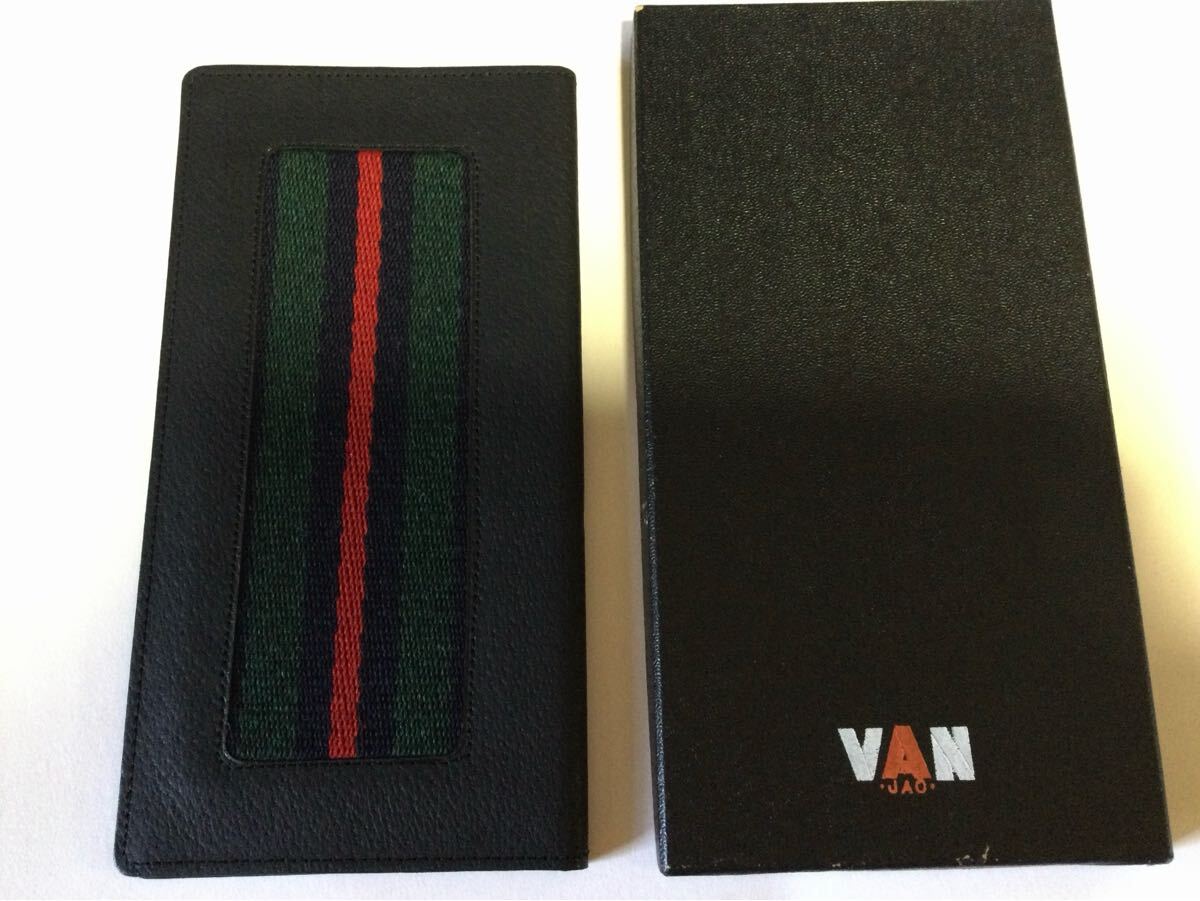 VAN ヴィンテージ 黒 革 札入れ 長財布 箱入未使用品拍卖
