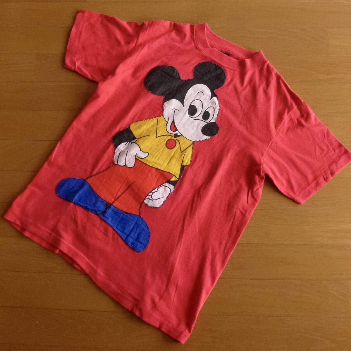 70s USA製 anvil Tシャツ ミッキーマウス パッチワーク ビンテージ 袖シングルステッチ 即決あり!拍卖