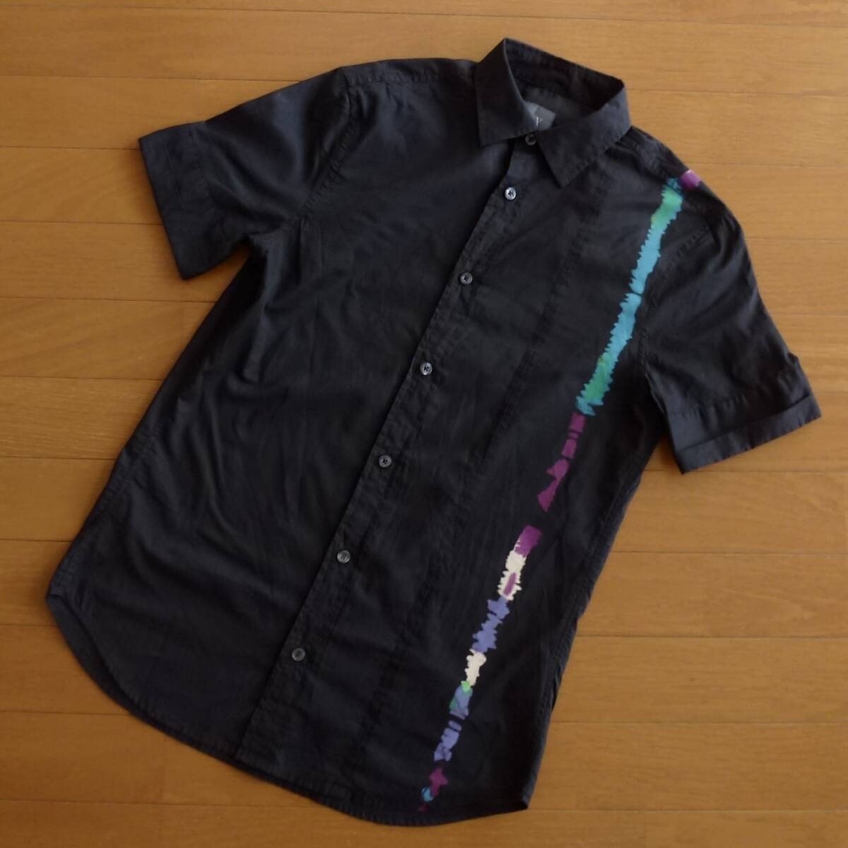 良品 A/X ARMANI EXCHANGE アルマーニエクスチェンジ 半袖シャツ XSサイズ 黒 即決あり!拍卖