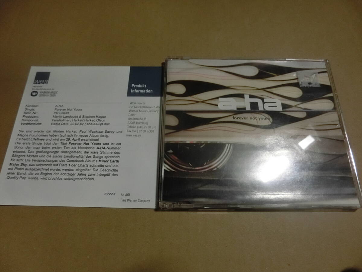 PROMO INFO SHEET / a-ha Forever Not Yours CD Promo Single 1 Track promo issue For promotion only 2002 Not for sale 非売品 PR 03039拍卖