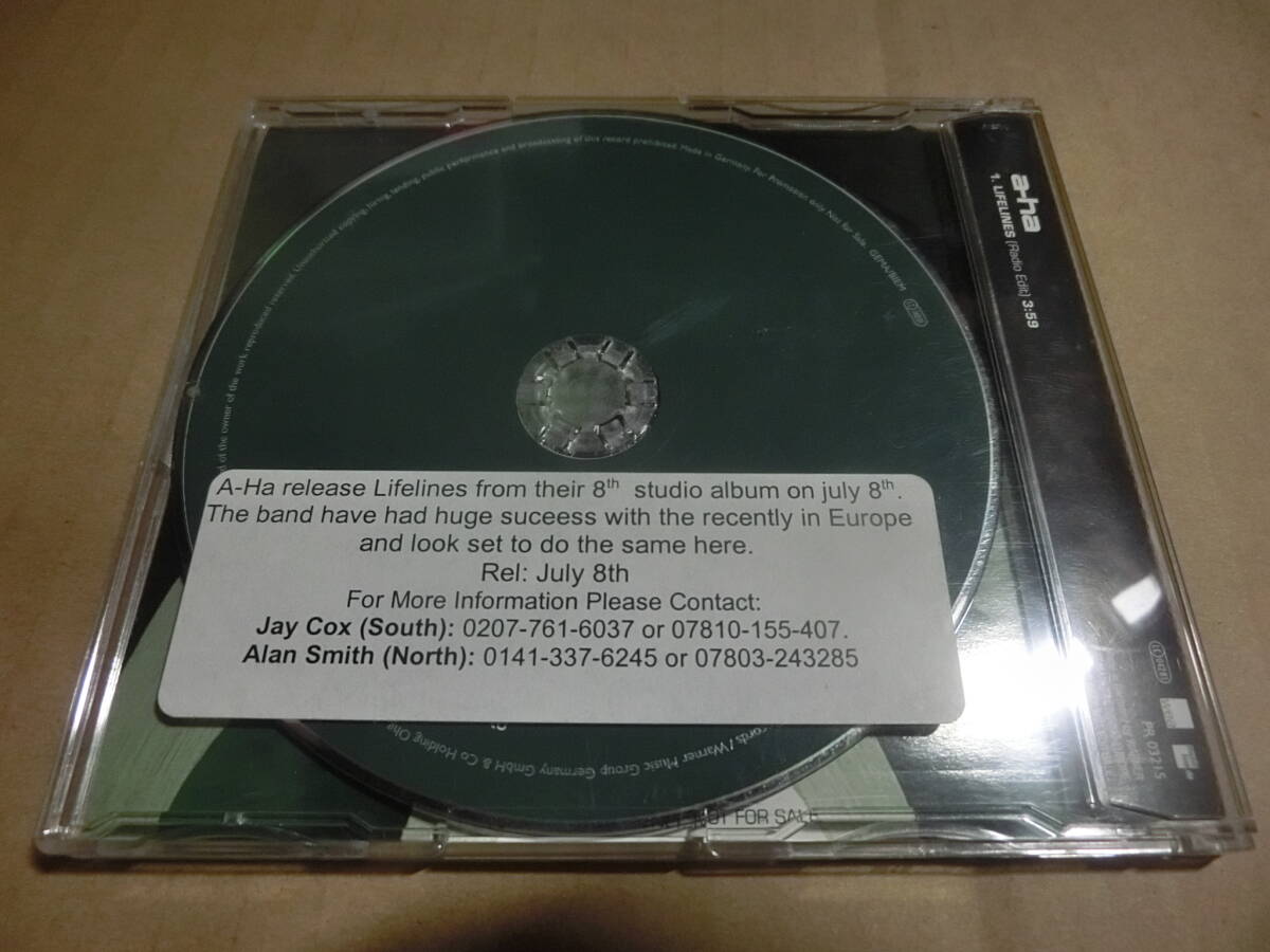 PROMO INFO STICKER / a-ha Lifelines (Radio Edit 3:59) CD Promo 1 Track Single / For promotional use only 2002 Not for sale 非売品拍卖