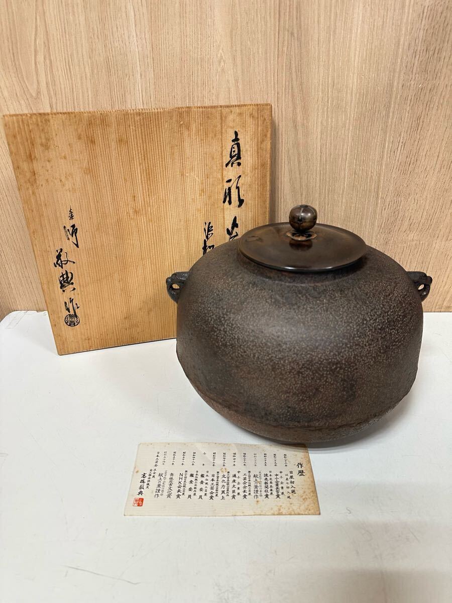 Y06026 真形釜 鉄釜 茶釜 釜師 炉釜 茶道具 煎茶道具拍卖
