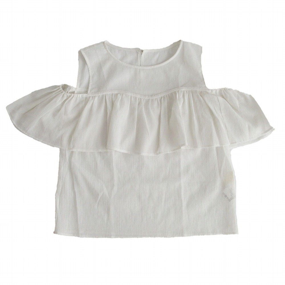 20SS グレースコンチネンタル GRACE CONTINENTAL オープンショルダー フリル ブラウス シャツ トップス 36 S ホワイト ur137 【中古】拍卖