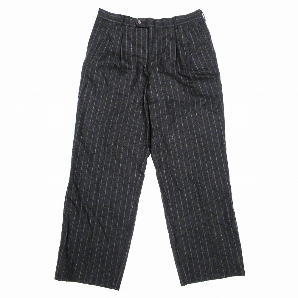 Vintage GIVENCHY ジバンシィ チョークストライプ スラックス パンツ 1タック ウール ボトムス サイズ50 L グレー メンズ 【中古】拍卖