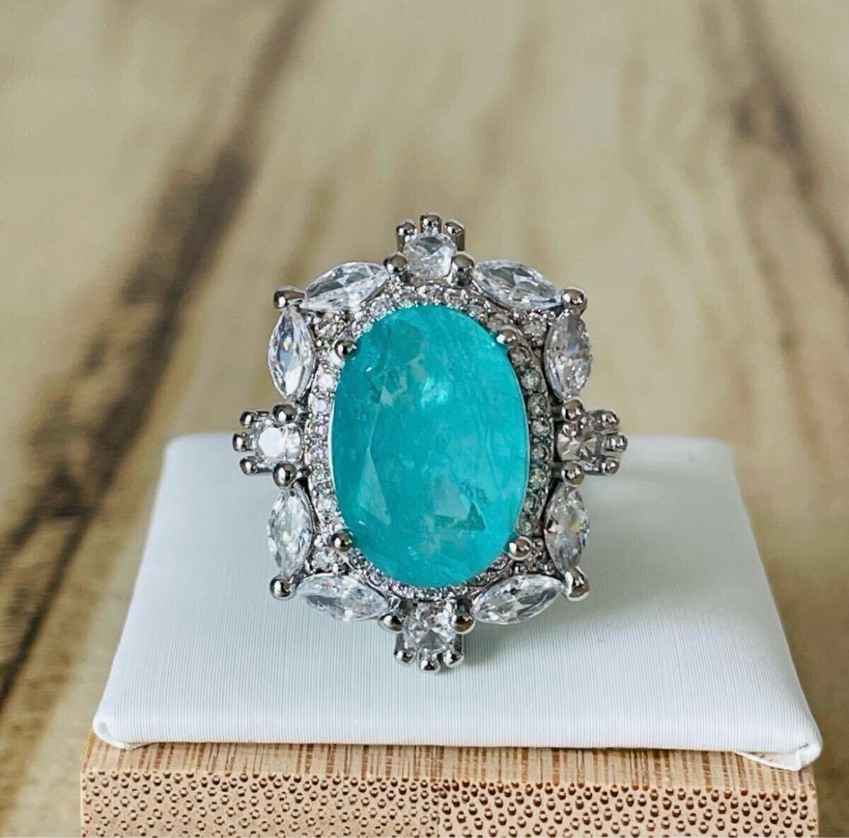 ☆匿名配送☆送料無料☆ 美しい石パライバ トルマリンリング フリーサイズ13号〜18号位拍卖