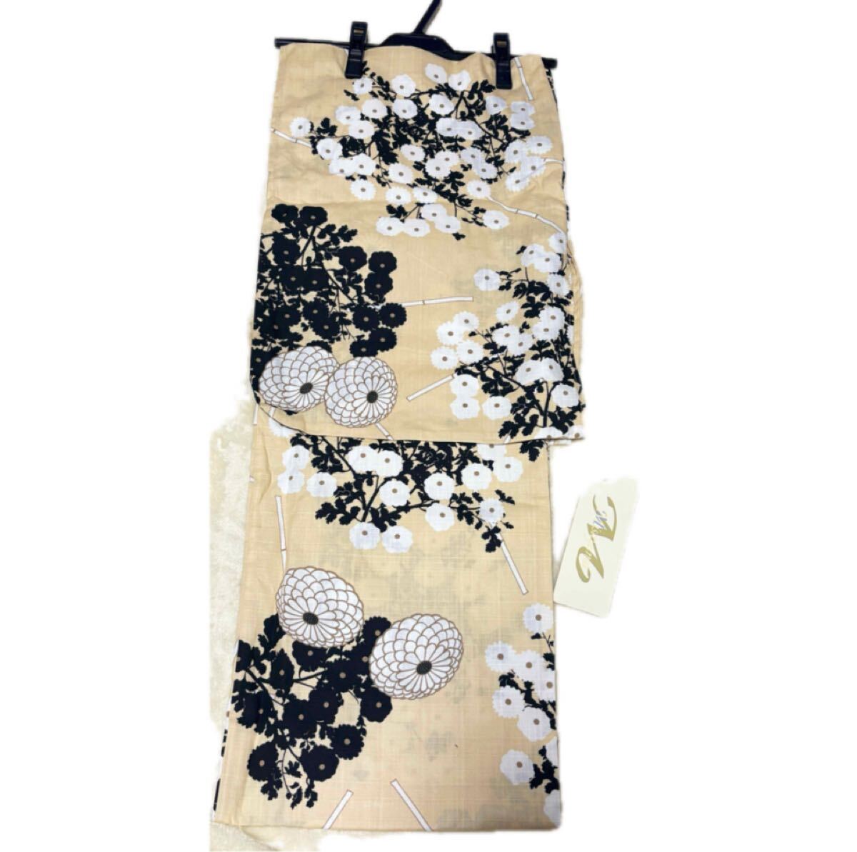 新品★小菊柄 イエローベージュ ゆかた 浴衣 きもの道楽 豆千代 撫松庵 拍卖