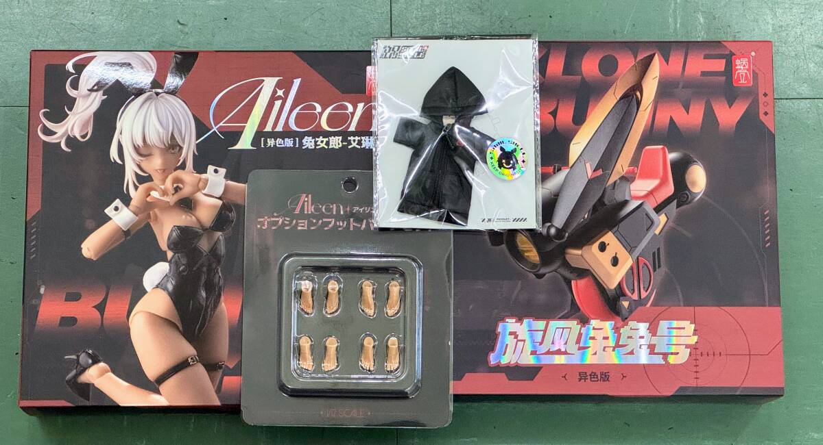4点セット◆ バニーガール アイリン サンキスドVer. 1/12 + フットパーツセット + スネちゃんパーカー + サイクロンバニー号 蝸之殻拍卖