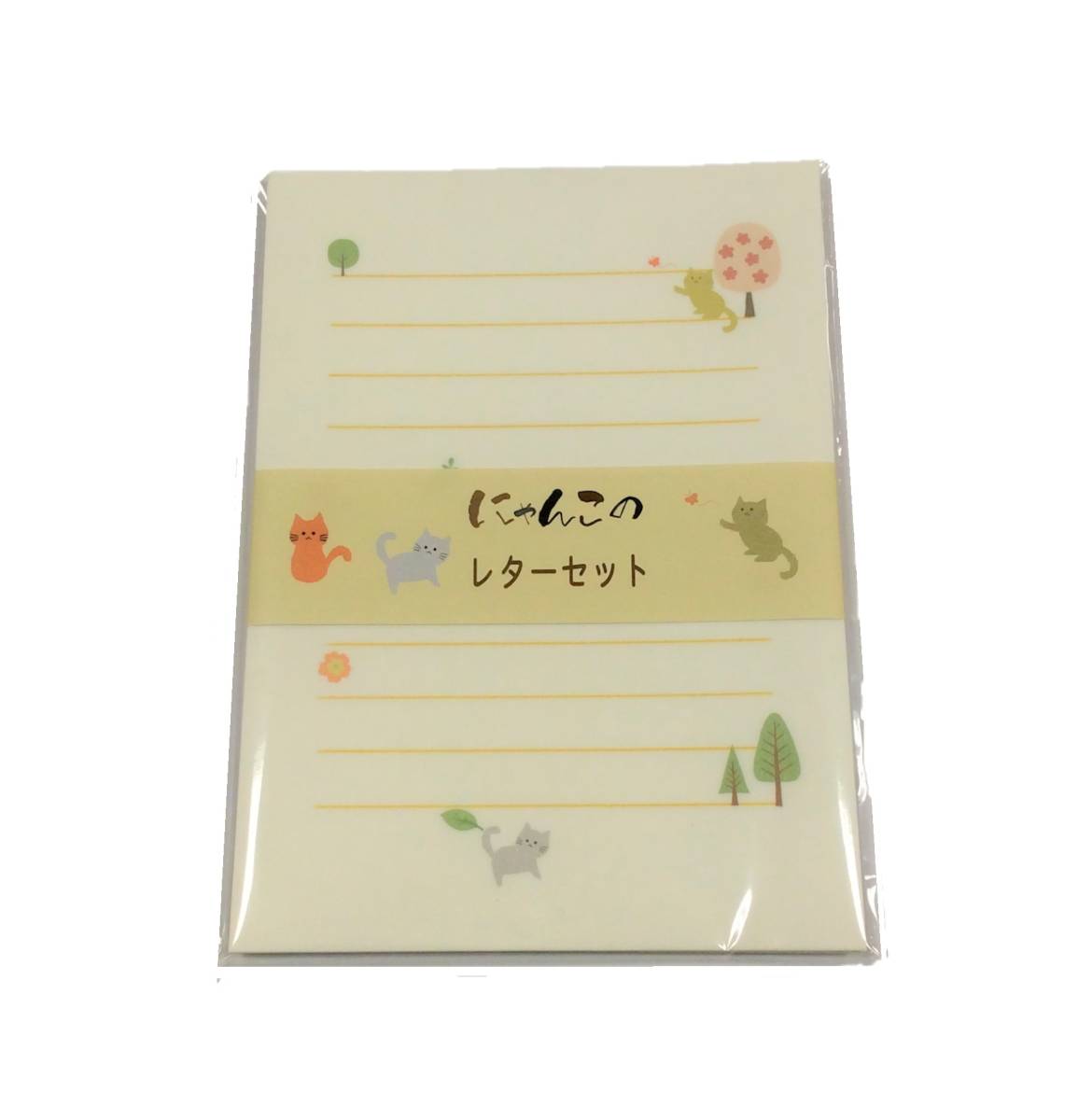 @【即決】■にゃんこのレターセット■便箋 封筒 /縦罫 横罫 /2柄込 /シール付き /ねこ 猫 /手紙 /ラーク LAC //NL-003拍卖