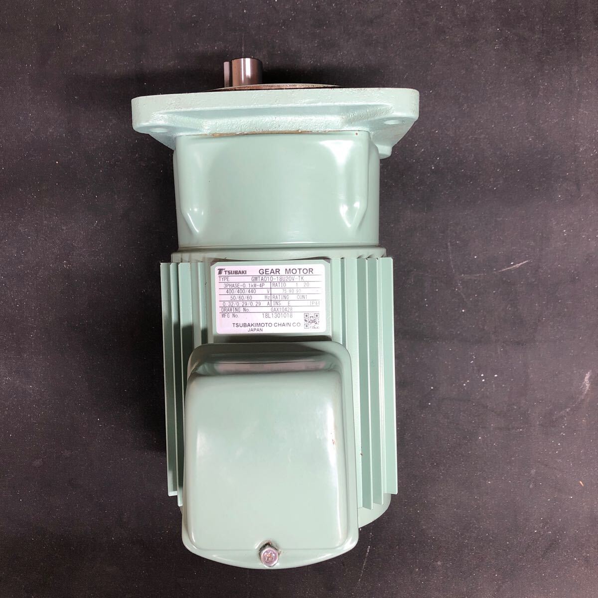 H2791 TSUBAKI GEAR MOTOR GMTA010-18U20V-TK / 3PHASE-0.1kW-4P 400V拍卖