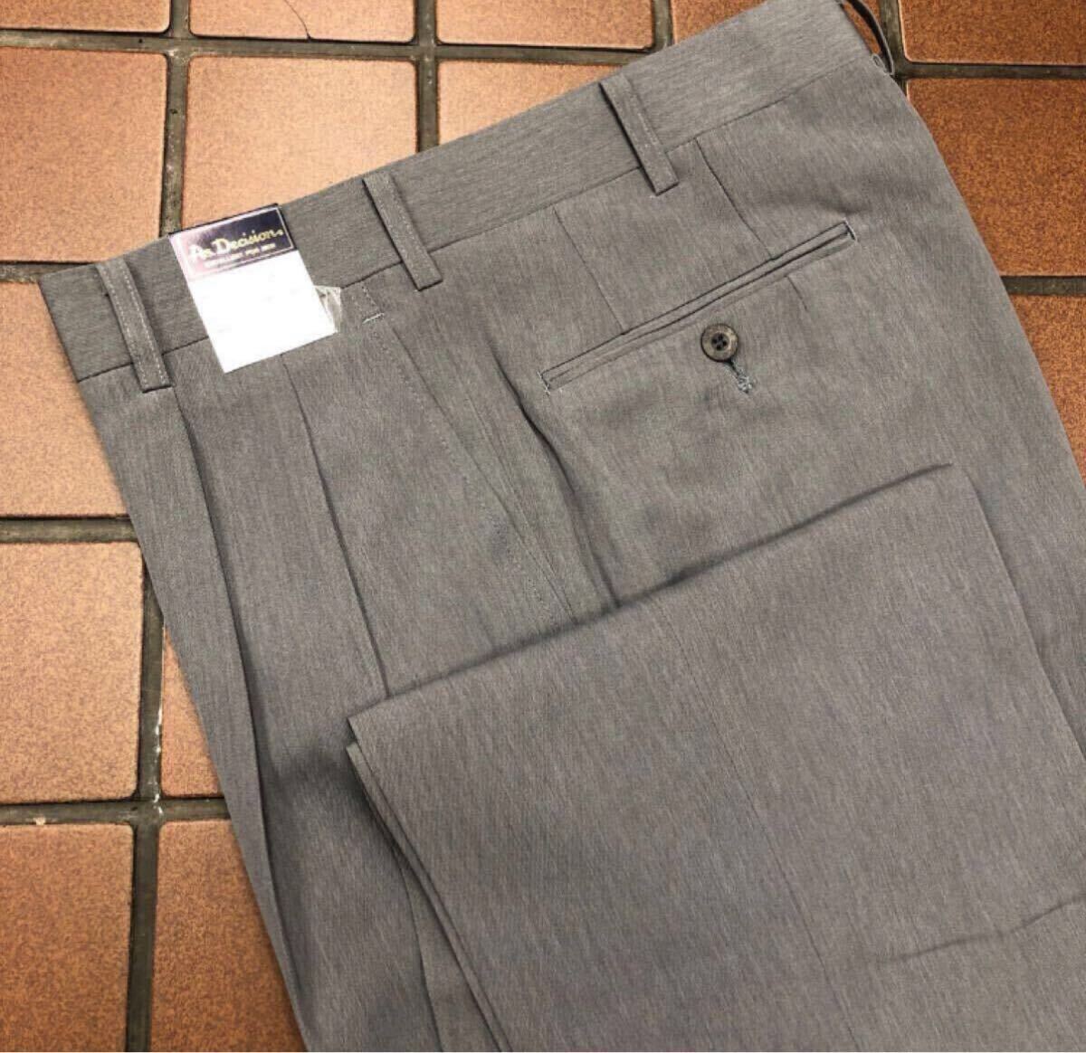 新品☆未使用 W85cm 春夏 グレー系 メンズスラックス メンズパンツ ゴルフウェア GOLFパンツ 丸洗いOK ゆったりタイプ 動きやすい 軽い拍卖