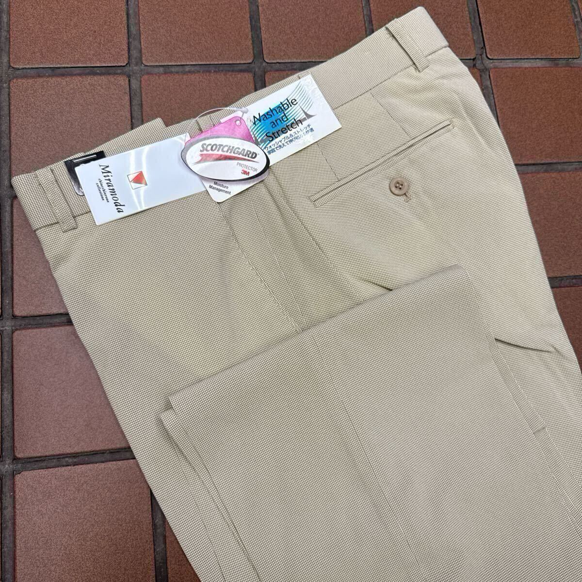新品☆未使用 W100cm クリーム系 艶感 メンズパンツ ゴルフパンツ カジュアル メンズスラックス ゴルフウェア GOLF ウォッシャブル 春夏拍卖