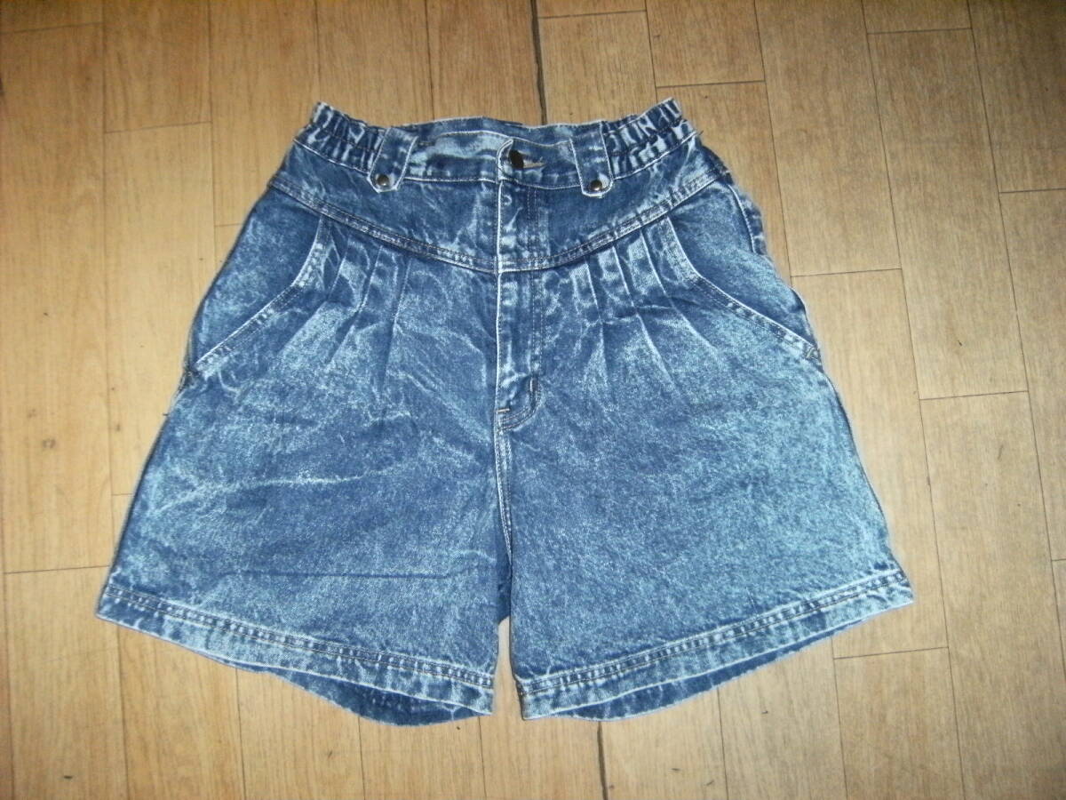 昭和レトロ★80年代 ケミカルウォッシュ ジーパン デニム ジーンズ 短パン 半ズボン★おニャン子クラブ ヤンキー アイドル系 原宿系 暴走族拍卖