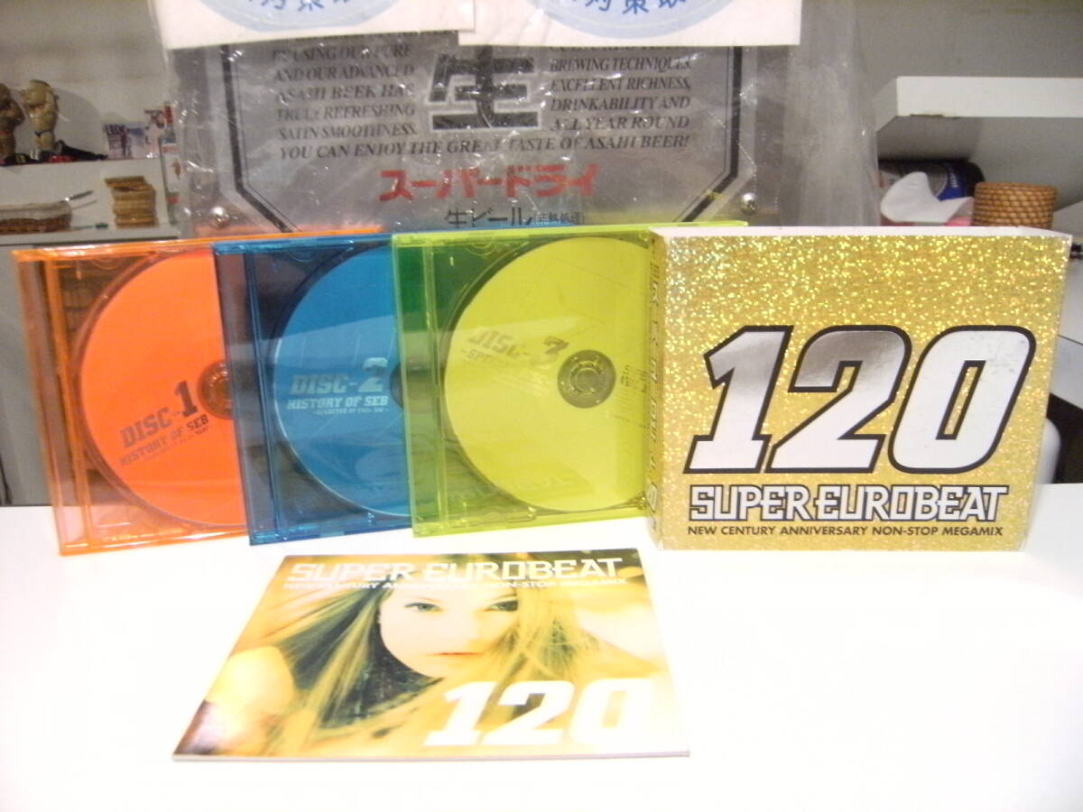 廃盤★レトロ★CDアルバム★2001年 SUPER EUROBEAT 120 NEW CENTURY ANNIVERSARY NON-STOP MEGAMIX 3枚組★ダンス ディスコ ユーロビート拍卖