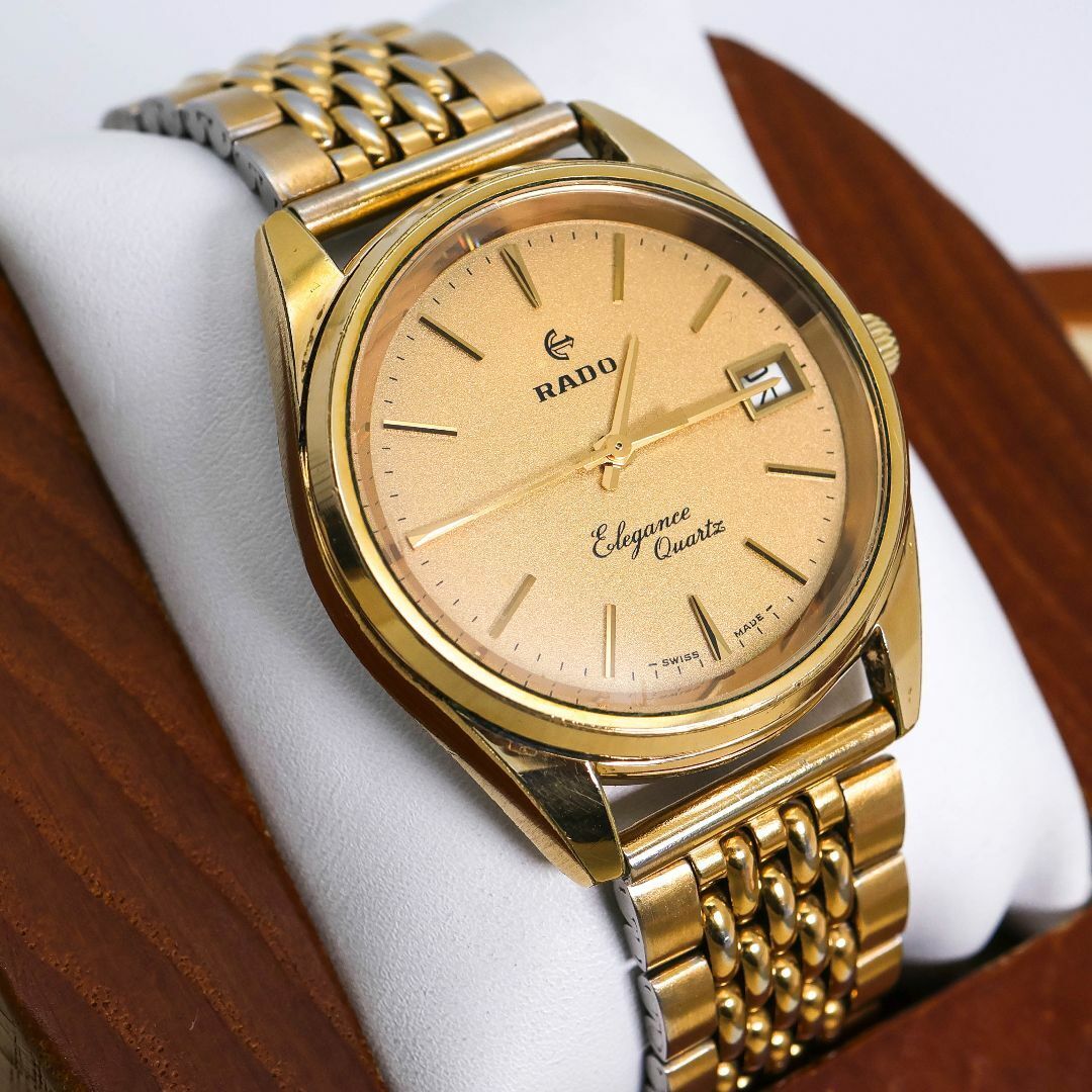 ジャンク品 RADO エレガンス 腕時計 デイト アンティーク ゴールド1273拍卖