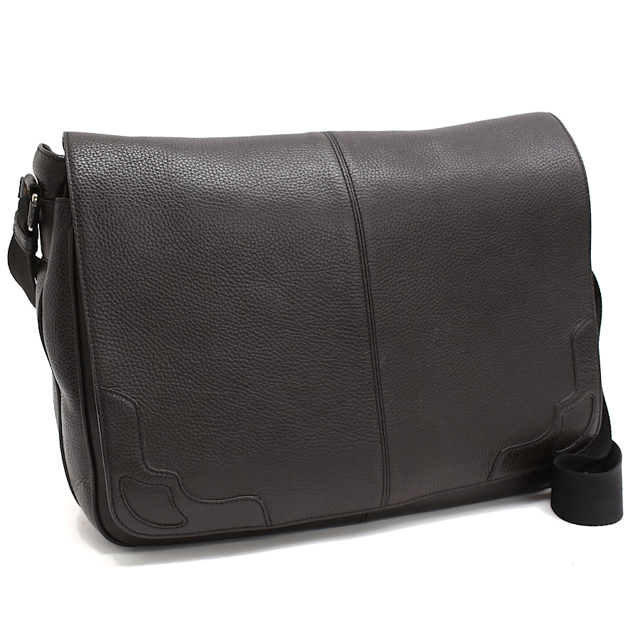 カルティエ クロスボディ メッセンジャーバッグ マルチェロ レザー ダークブラウン Marcello de Cartier拍卖