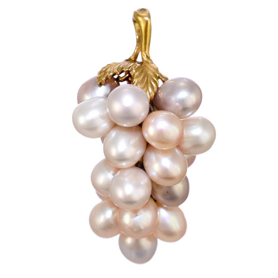 タサキ グレープ ぶどうモチーフ ペンダントトップ チャーム K18イエローゴールド パール ジュエリー TASAKI拍卖